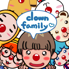 [LINEスタンプ] clown family moved moved