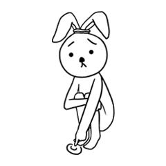 [LINEスタンプ] Bad face rabbit lady