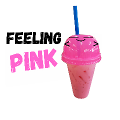 [LINEスタンプ] Talking Pink Milk...Says Too Much -_-"