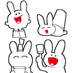 [LINEスタンプ] 紙コップとウサギ 日常でつかえる