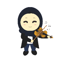 [LINEスタンプ] Music Student Couple