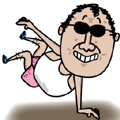 [LINEスタンプ] Curly Hair Uncle (8.0)