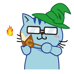 [LINEスタンプ] LazyCat want to be a Chuunibyou magician