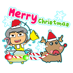 [LINEスタンプ] Kururu^..^！17Merry Christmas.