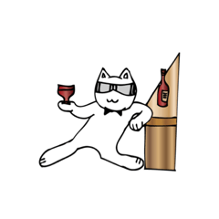 [LINEスタンプ] glassesCat-office heal partner