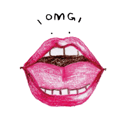 [LINEスタンプ] Facial features-Funny mouth