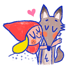 [LINEスタンプ] Red Loving Wolf