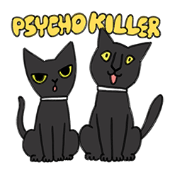 [LINEスタンプ] Black cats Psycho and Killer English