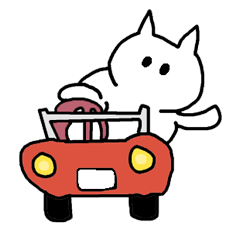 [LINEスタンプ] ねことくるま 猫と車 日常でつかえるネコの画像（メイン）