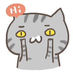 [LINEスタンプ] hello working cat :::