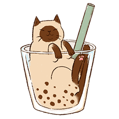 [LINEスタンプ] Bubble Tea Cat