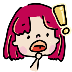 [LINEスタンプ] Facial expression of red-haired girl