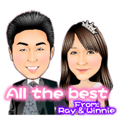 [LINEスタンプ] Ray＆Winnie wedding Q style version