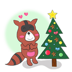 [LINEスタンプ] Everyday Life Christmas "Tanuki" By J25J