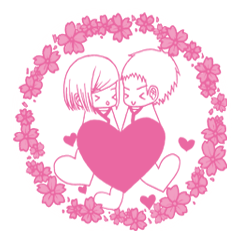 [LINEスタンプ] Cherry blossoms Couple~