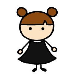 [LINEスタンプ] あばたーちゃん 黒色の女の子①