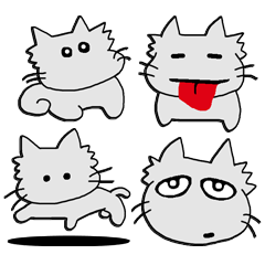 [LINEスタンプ] はいいろねこ 灰色猫 日常でつかえるネコ