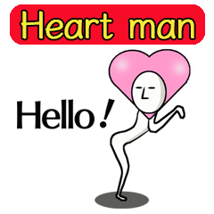 [LINEスタンプ] Heart man The English versionの画像（メイン）