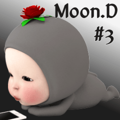 [LINEスタンプ] Moon.D from the Moon[3D]daily3の画像（メイン）
