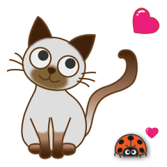 [LINEスタンプ] 可愛いシャム猫 by マサユミ
