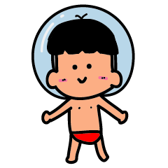 [LINEスタンプ] Swimming boy