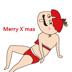 [LINEスタンプ] Santa Bikini Man