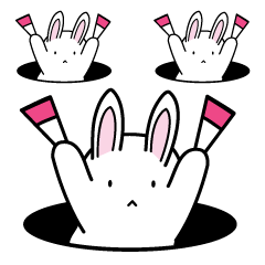 [LINEスタンプ] fan dancing bunny