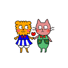 [LINEスタンプ] ビリビリ猫とモフモフ犬