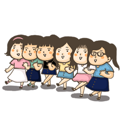 [LINEスタンプ] Amy and her roommates