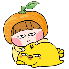 [LINEスタンプ] Orange Baby and Chicken brother