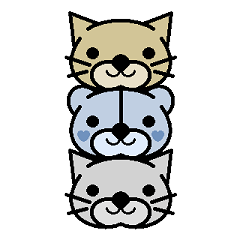 [LINEスタンプ] Bluely And Two Cats