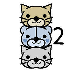 [LINEスタンプ] Bluely And Two Cats 2の画像（メイン）