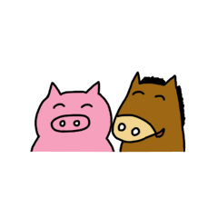 [LINEスタンプ] 豚bb ＆ 馬bb