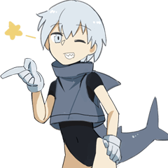 [LINEスタンプ] Shark girls