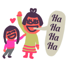 [LINEスタンプ] ハハ女の子