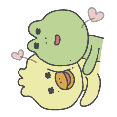 [LINEスタンプ] Frog and duck