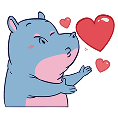 [LINEスタンプ] Gembuk the Hippo : Daily Chat