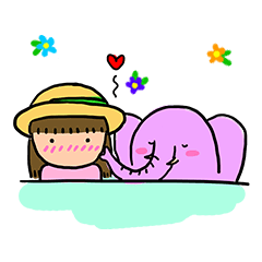 [LINEスタンプ] Little Elephant and Me