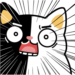 [LINEスタンプ] Black and white cat helpless life