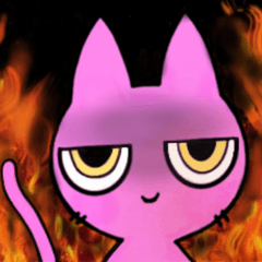 [LINEスタンプ] ピンクでダークなシャム猫の画像（メイン）
