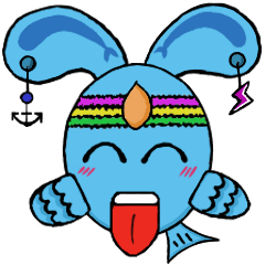 [LINEスタンプ] rabbit boy and fish girl