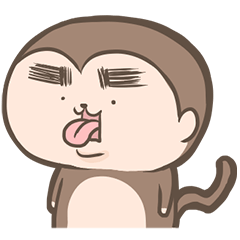 [LINEスタンプ] The life of monkey with thick eyebrows