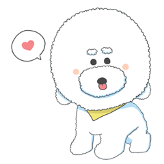 [LINEスタンプ] White poodle milk