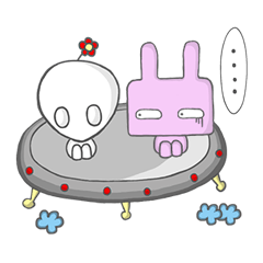 [LINEスタンプ] When the rabbit meets Mercury