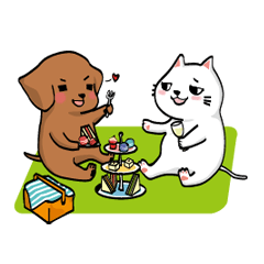 [LINEスタンプ] Daily life for short legs and white cat.の画像（メイン）