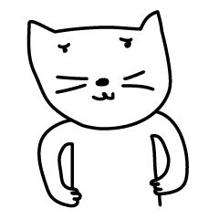 [LINEスタンプ] まゆげ ねこ