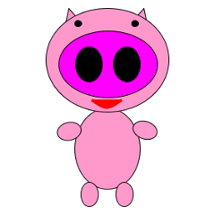 [LINEスタンプ] ピンクのブタちゃん「ブヒブヒ」が立った