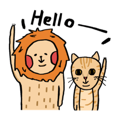 [LINEスタンプ] lazyleo and cat