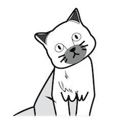 [LINEスタンプ] Single face cat (ENG)