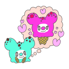 [LINEスタンプ] 恋するアイスクリーム(チョコミント)